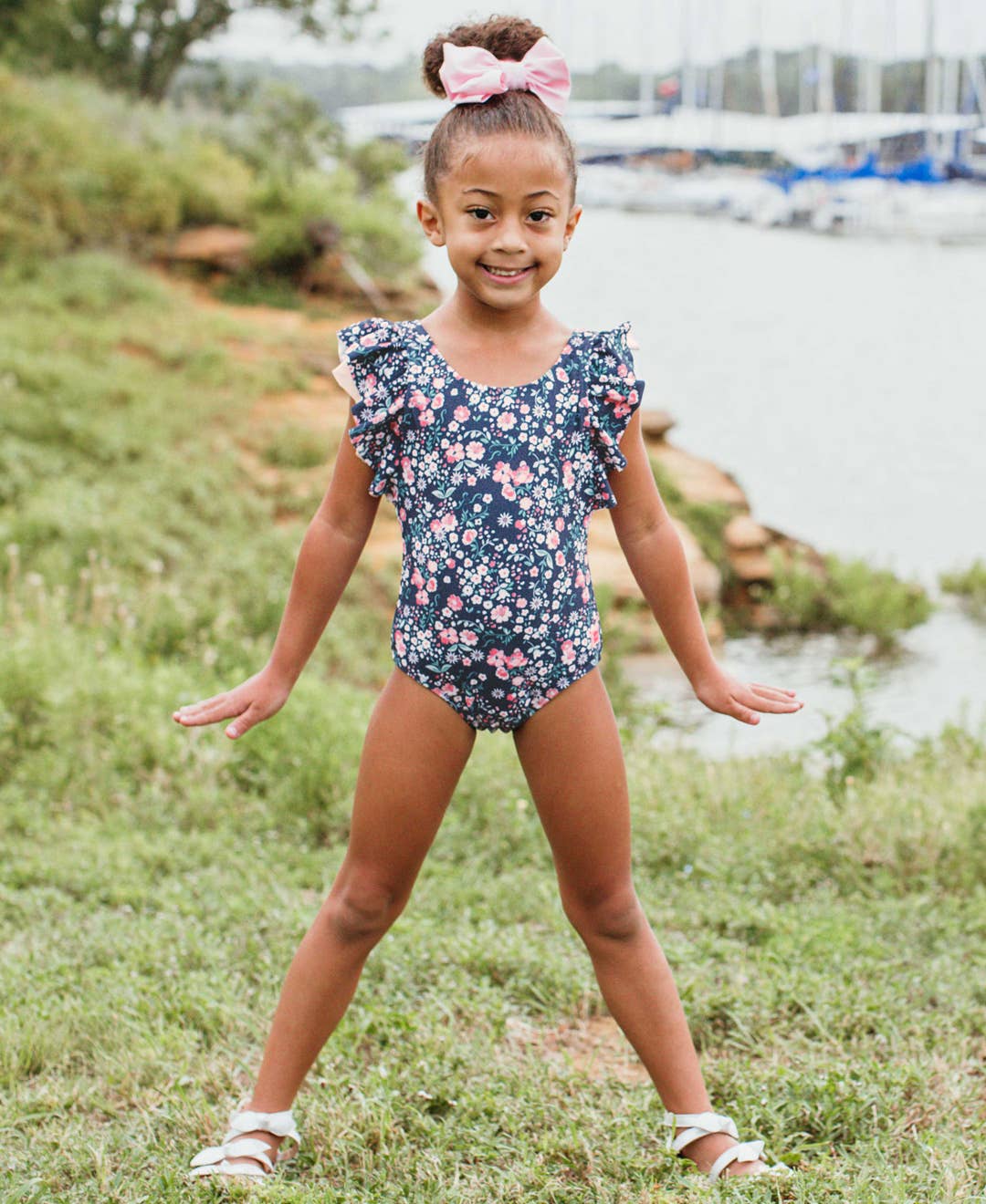 Moonlit Meadow Butterfly Sleeve One Piece Swimsuit