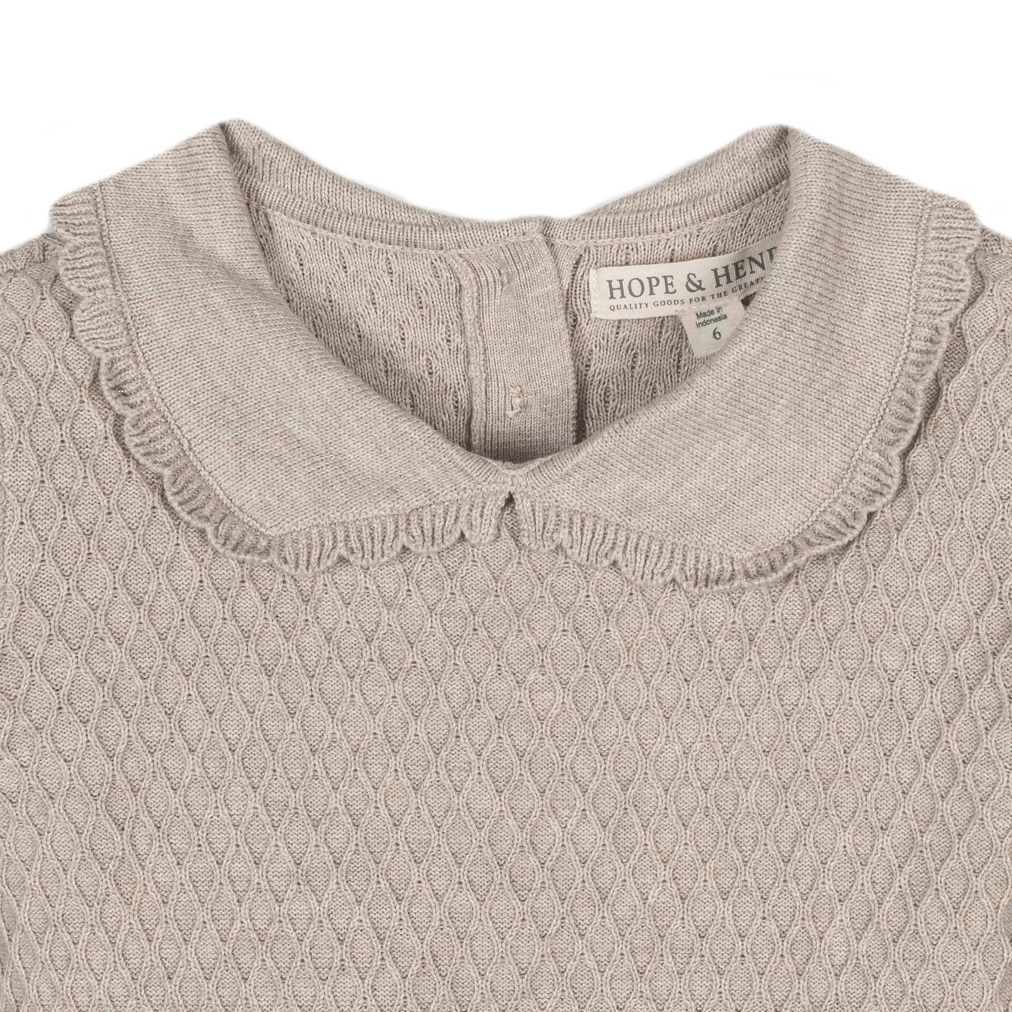 Organic Peter Pan Collar Sweater Dress: Light Taupe Heather