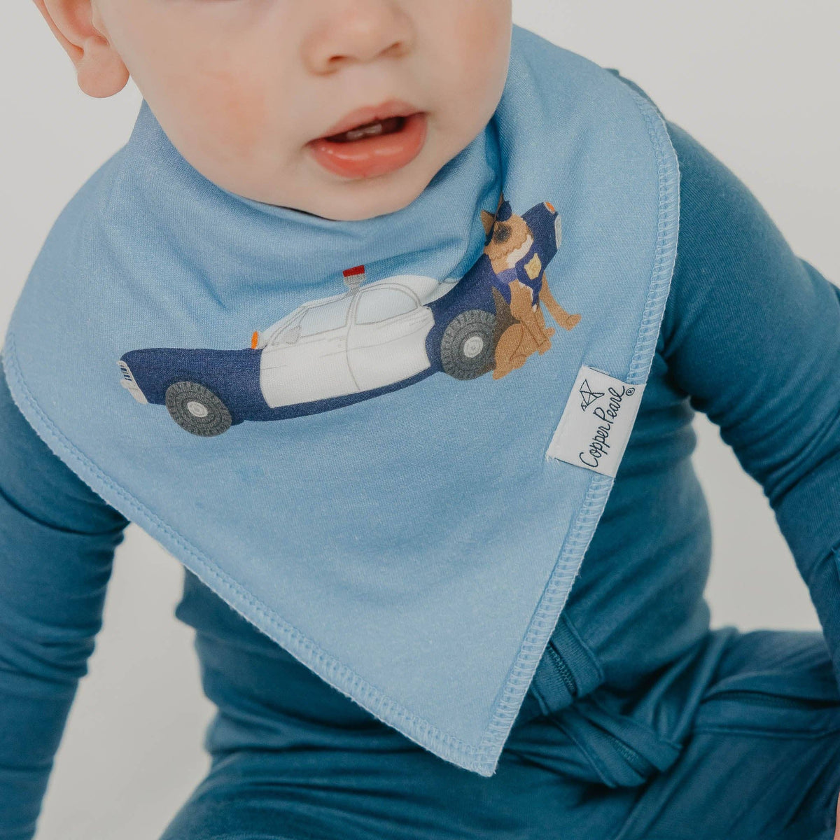 Copper Pearl - 4 Pack Baby Bandana Bibs - Police Officer