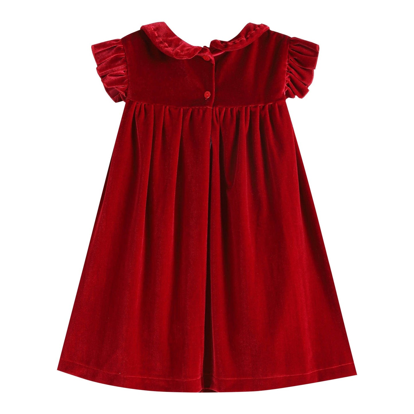 Red Velvet Ruffle Dress