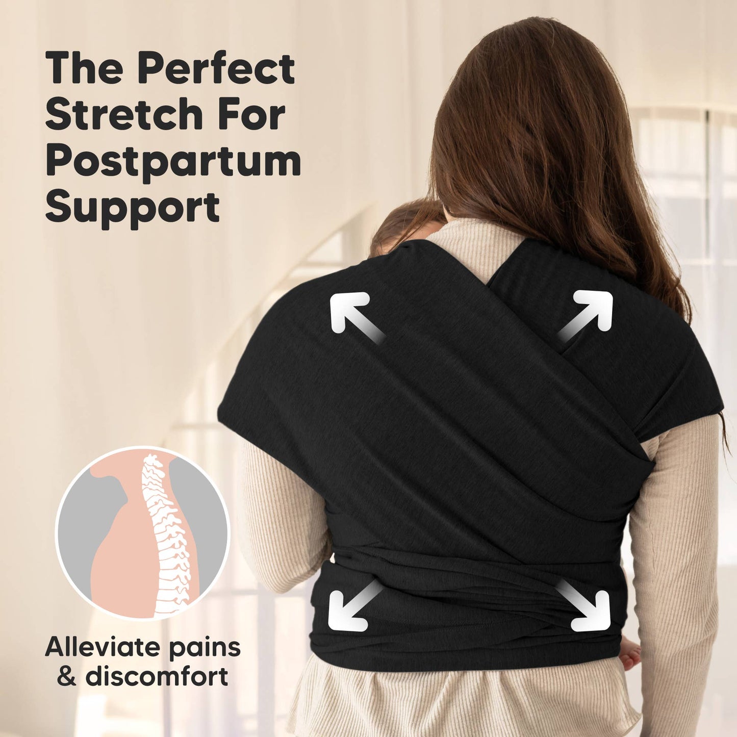 KeaBabies Original Baby Wrap Carrier: Black