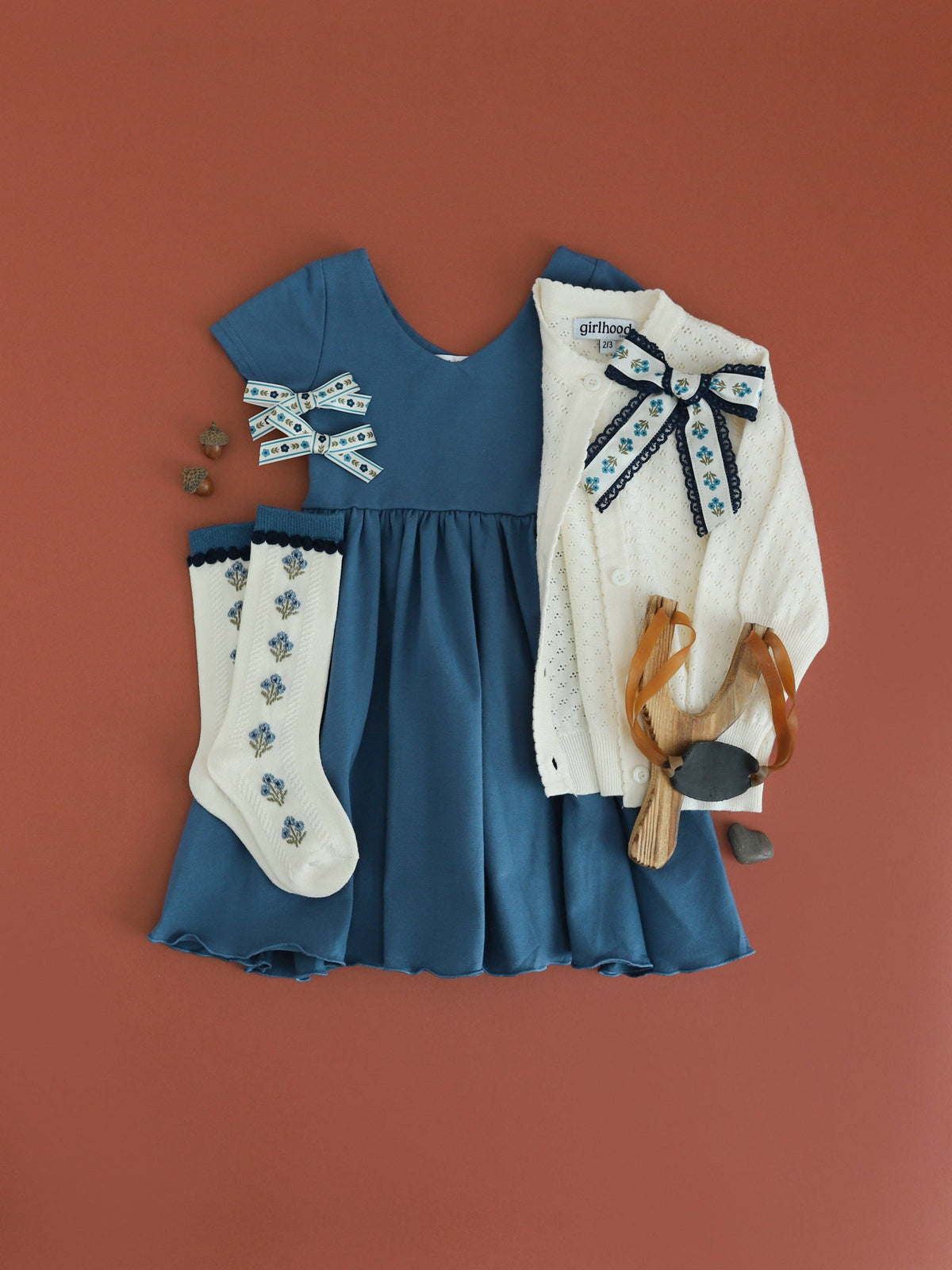 Posie Knee Socks - Bluejay: 1.5-3 YEARS