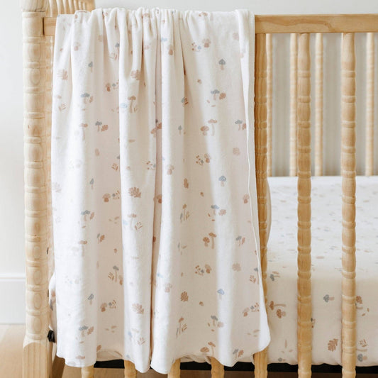 Saranoni - MINKY STRETCH LUXE SWADDLE/BLANKET: Mushroom