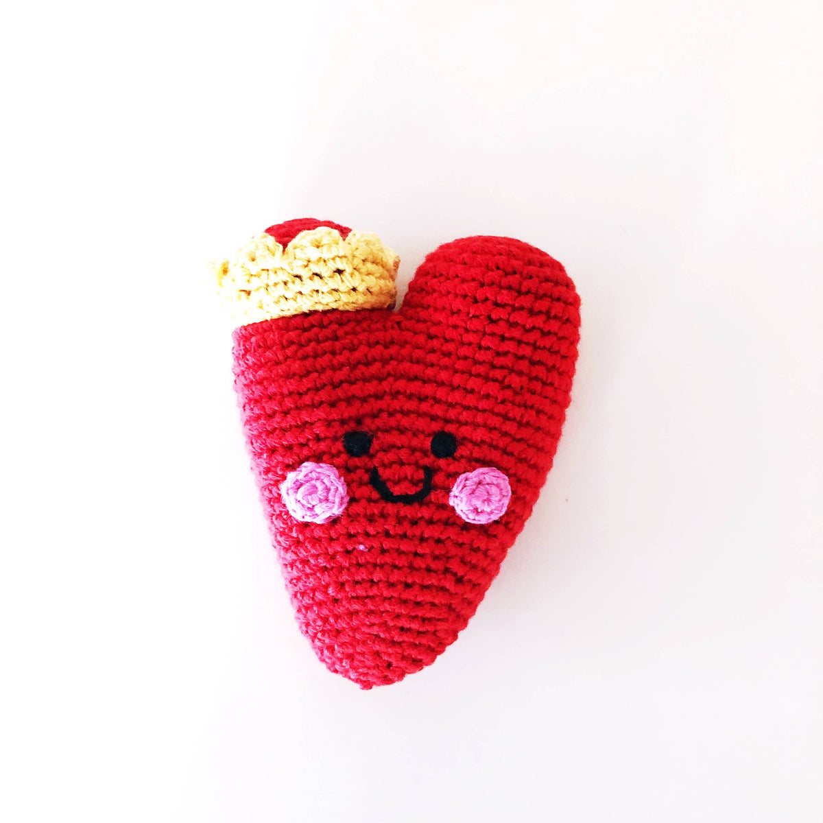 Heart Baby Rattle Pink