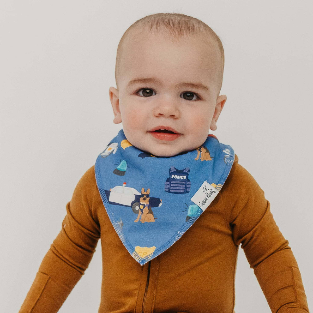 Copper Pearl - 4 Pack Baby Bandana Bibs - Police Officer