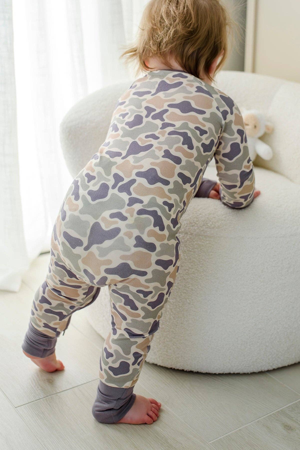 Convertible Bamboo Zip Romper | Camo Cutie
