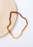 Raw Baltic Amber + Sunflower 12” Necklace