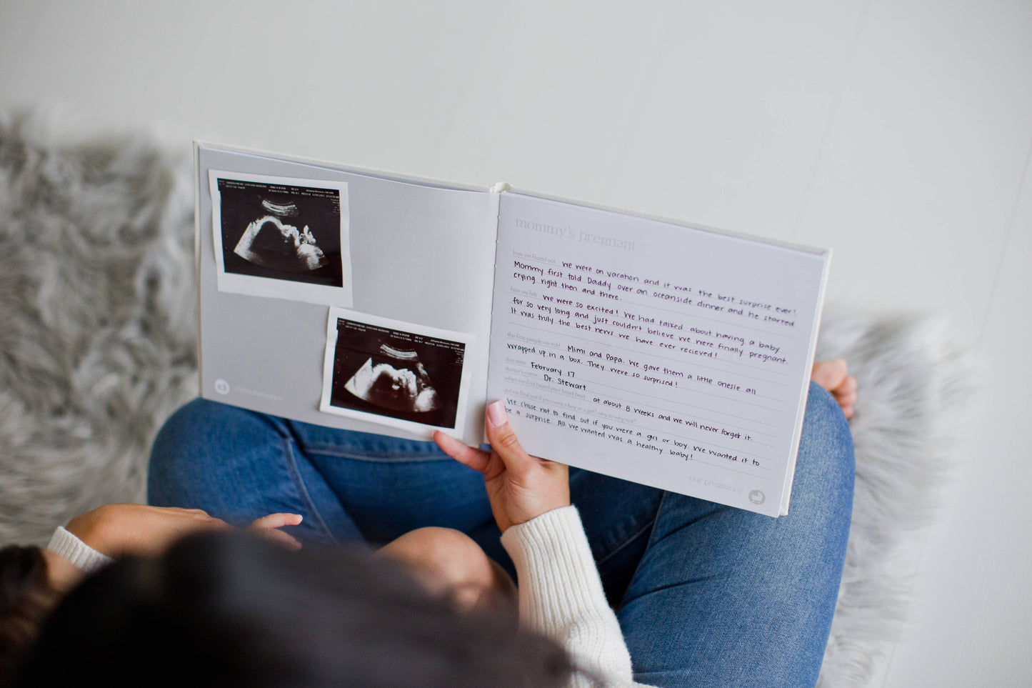 Ivory Linen Baby Memory Book