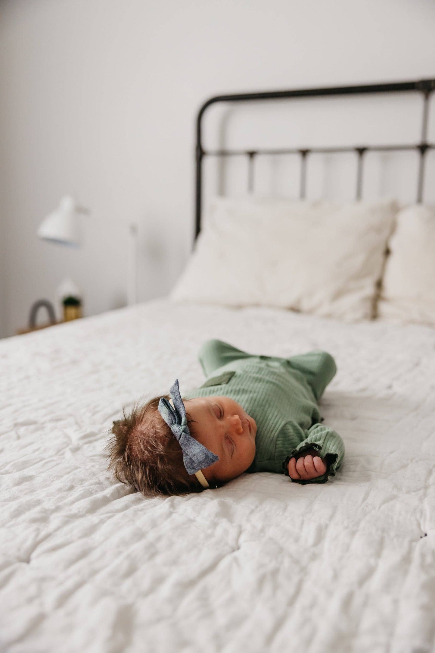 Ribbon Baby Bow - Hunter