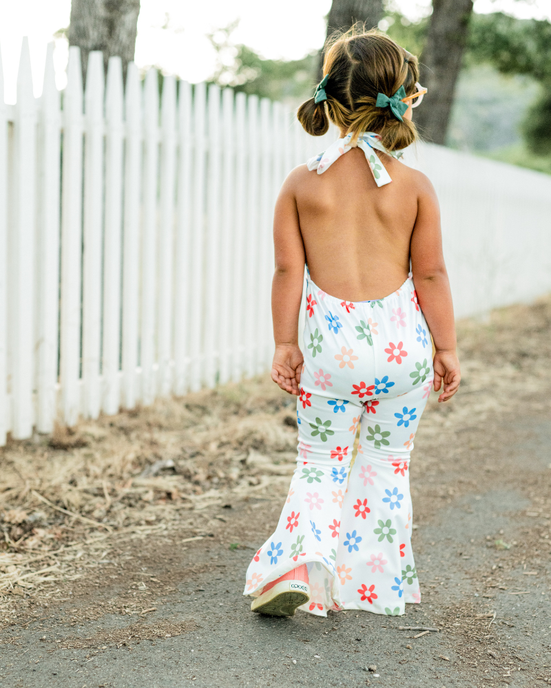 Andi Pleated Bell Bottom Jumpsuit - Summer Blooms