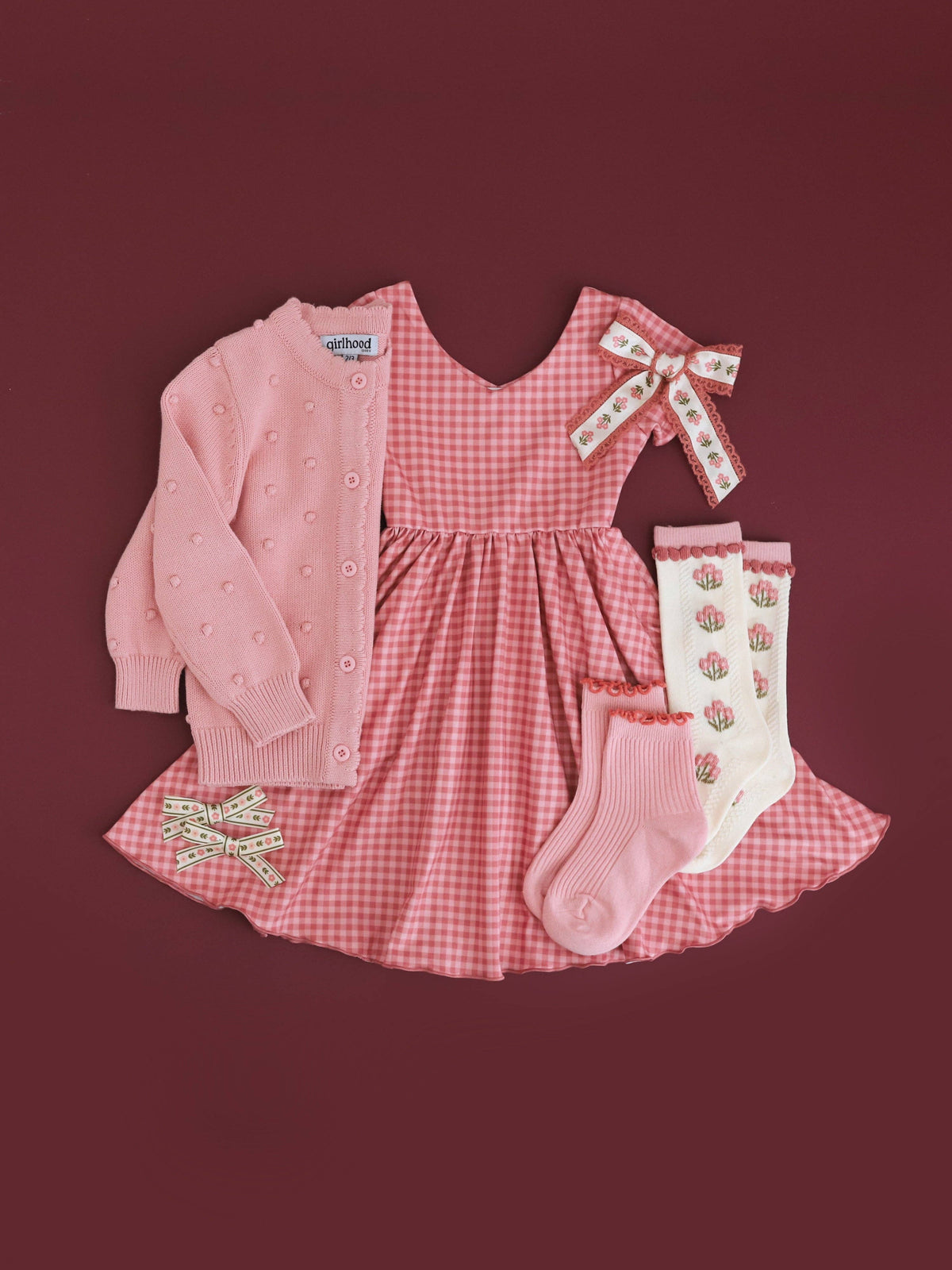 Posie Knee Socks - Old Rose: 1.5-3 YEARS