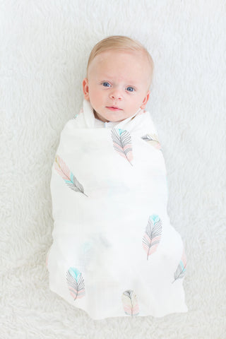 Bamboo and Organic Cotton Muslin Swaddle Blanket