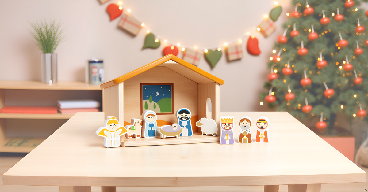Nativity Play Set, 10 Piece Christmas Toy Set For Kids