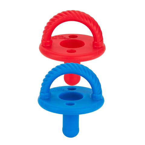 Sweetie Soother Pacifier Set- Hero Red + Hero Blue Cables
