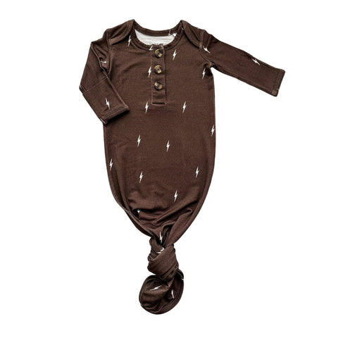 Knotted Baby Gown - Brown Lightning: Gown Only