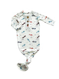 Vintage Airplane Knotted Baby Gown