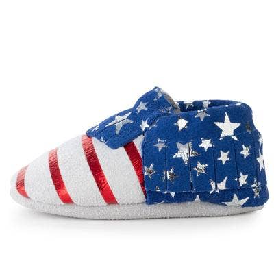 BirdRock Baby - Stars and Stripes Genuine Leather Baby Moccasins