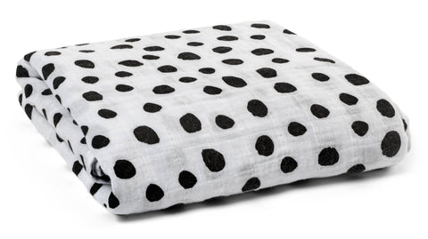 Modern Burlap - Organic Swaddle Blanket- Spots