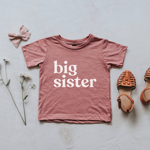 Mauve Big Sister Kids Tee