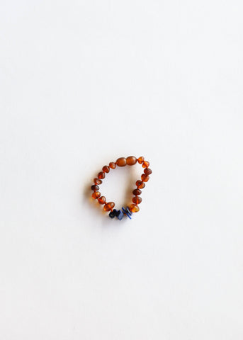 Raw Cognac Amber + Raw Lapis || Anklet or Bracelet