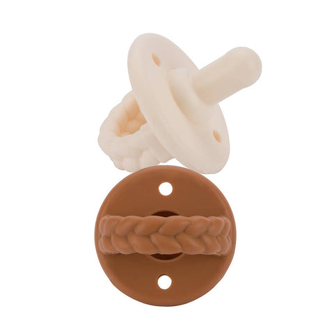 Sweetie Soother Pacifier Set- Coconut + Toffee