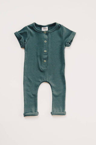 Orcas Lucille - Ribbed Henley Romper - Deep Sea