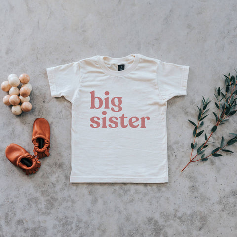 Big Sister Organic Kids Tee • Mauve Ink