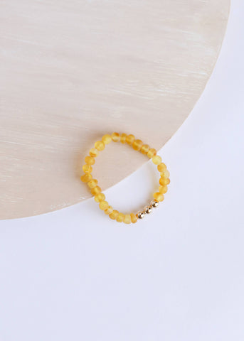 Raw Honey Amber + 14k Gold || Adult Bracelet