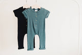 Orcas Lucille - Ribbed Henley Romper - Deep Sea