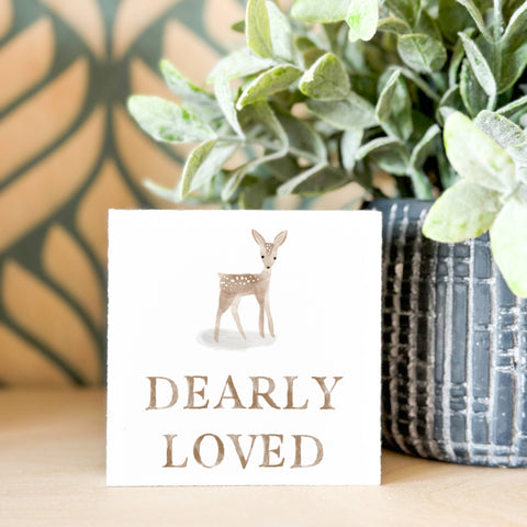 Dearly Loved Mini Sign, Tiered Tray Signs, Mini Prints 3x3