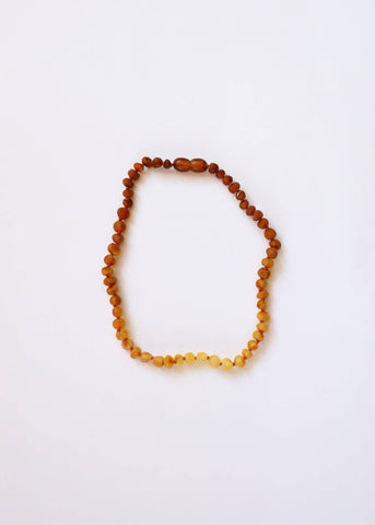 Raw Baltic Amber + Sunflower 12” Necklace
