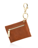 Cognac Itzy Mini Wallet Card Holder & Key Chain Charm