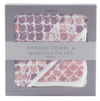 Mermaid Scales Hooded Towel and Wash Cloth Set