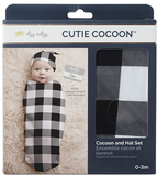 Cutie Cocoon; Matching Cocoon & Hat Set - Black & White Gingham