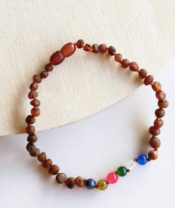 Raw Cognac Amber + Vintage Style Necklace 12”