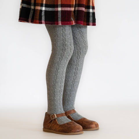 Little Stocking Co. - Gray Cable Knit Tights