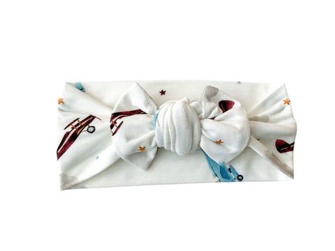 Vintage Airplane Bow Headband