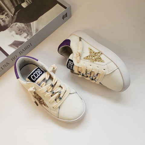Gold Star and Purple Sneakers