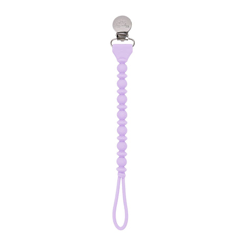 Sweetie Strap™ Silicone One-Piece Pacifier Clips- Purple Diamond Beaded