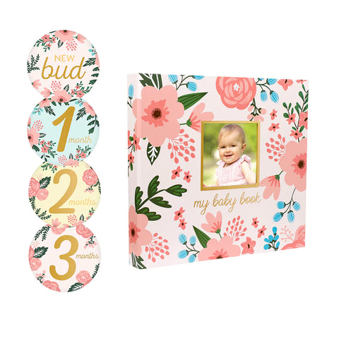 Floral Baby's Memory Book and Sticker Set