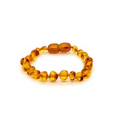 Polished Honey Baltic Amber Bracelet for Baby, Infant, Toddler, Big Kid, Child
