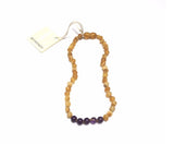 Raw Baltic Amber + Amethyst || Necklace 12"