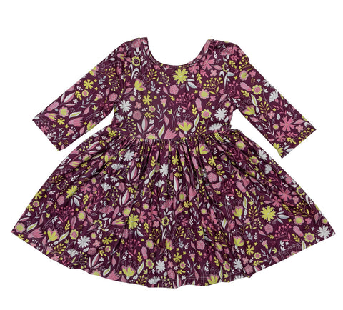 Vintage Bloom 3/4 Sleeve Pocket Twirl Dress