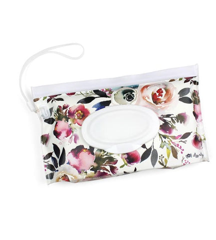 Blush floral Take and Travel Reusable Wipes Case