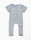 Orcas Lucille - Ribbed Henley Romper - B&W Stripe