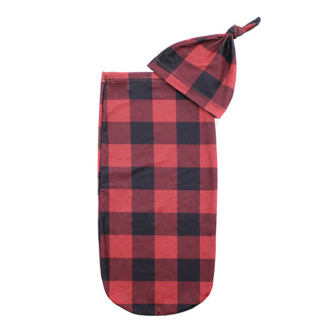 Cutie Cocoon Matching Cocoon & Hat Sets-Buffalo Plaid