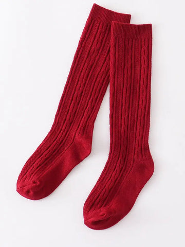 Mauve Knit Knee High Sock