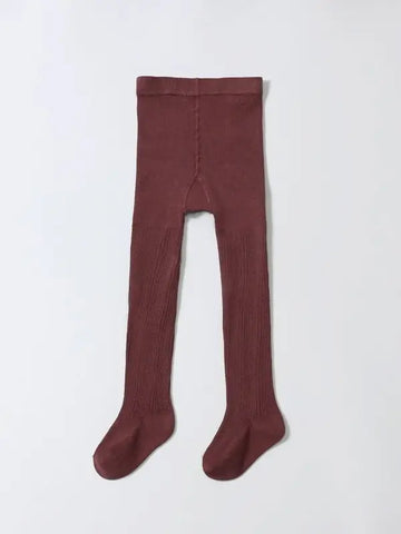Mulberry Ribbed Knit Tights