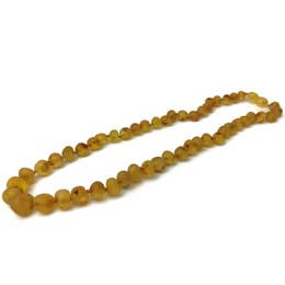 Raw unpolished Honey Baltic Amber Necklace for Big Kid, Child, or Adult