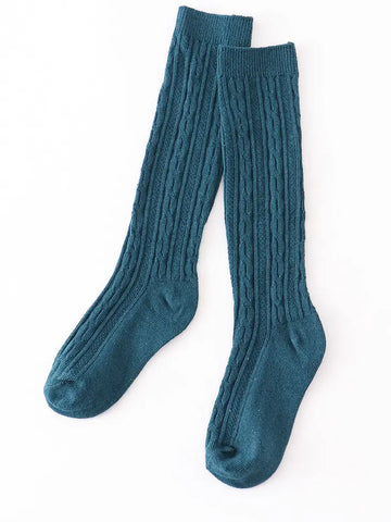 Teal Knit Knee High Sock